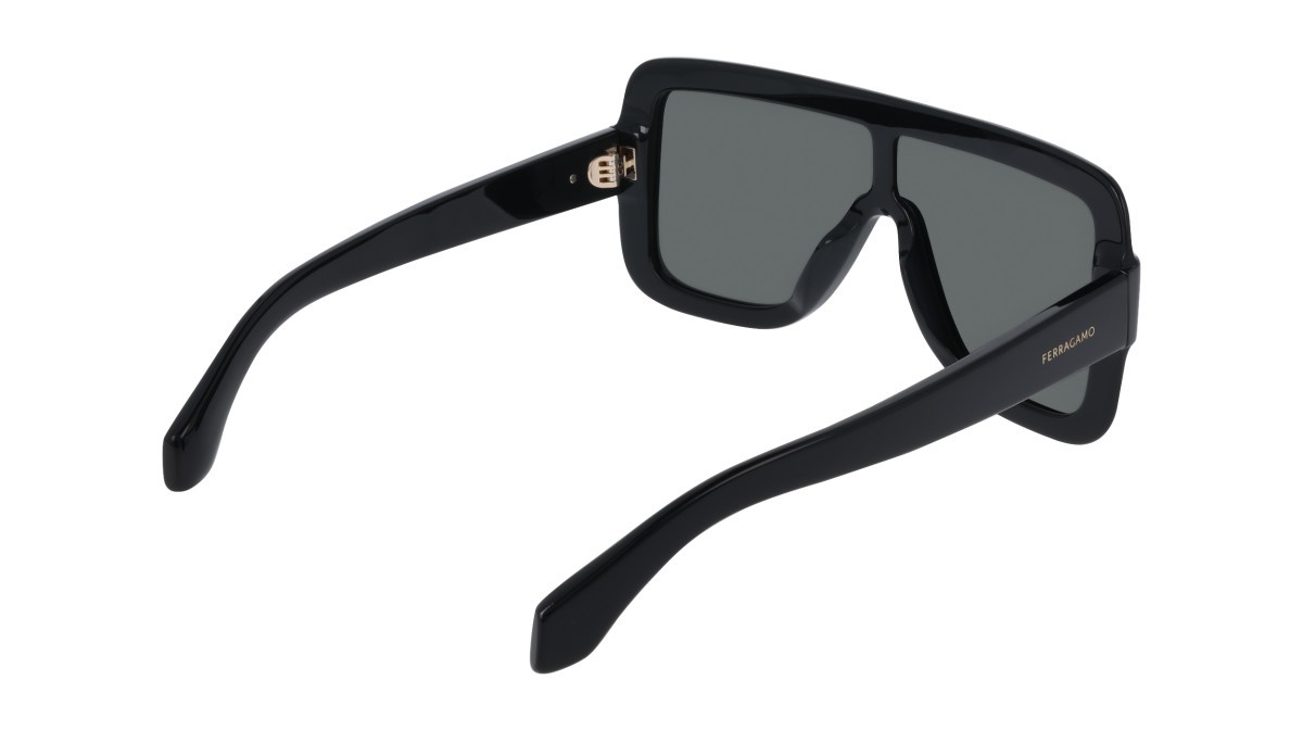 Occhiali da sole Salvatore Ferragamo SF2061SE (001) colore black forma mask lenti solid grey
