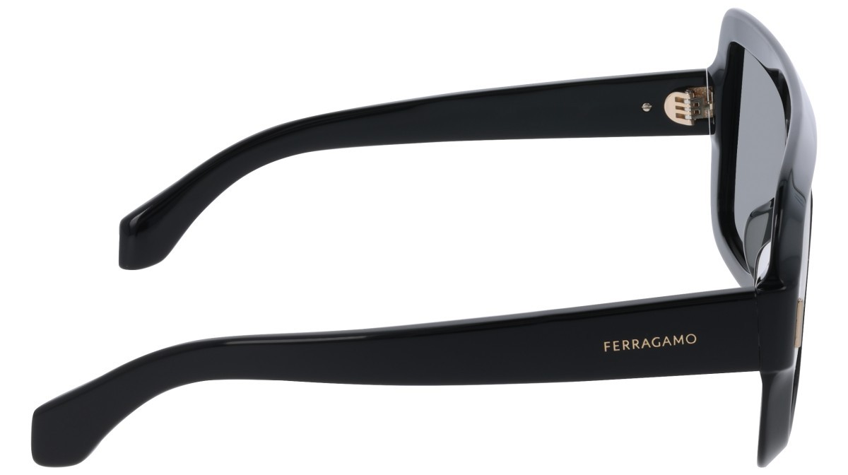 Occhiali da sole Salvatore Ferragamo SF2061SE (001) colore black forma mask lenti solid grey