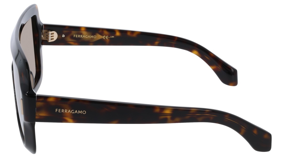 Sunglasses Salvatore Ferragamo SF2061SE (242) color dark tortoise shape mask lenses solid brown