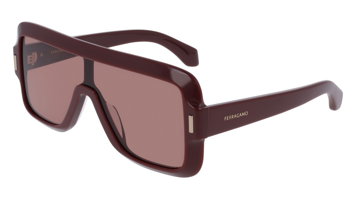 Sunglasses Salvatore Ferragamo SF2061SE (606) color burgundy shape mask lenses solid wine