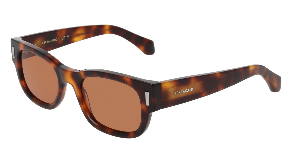 Sonnenbrillen Salvatore Ferragamo SF2064SE (240) farbe tortoise form rechteckig gläser solid brick
