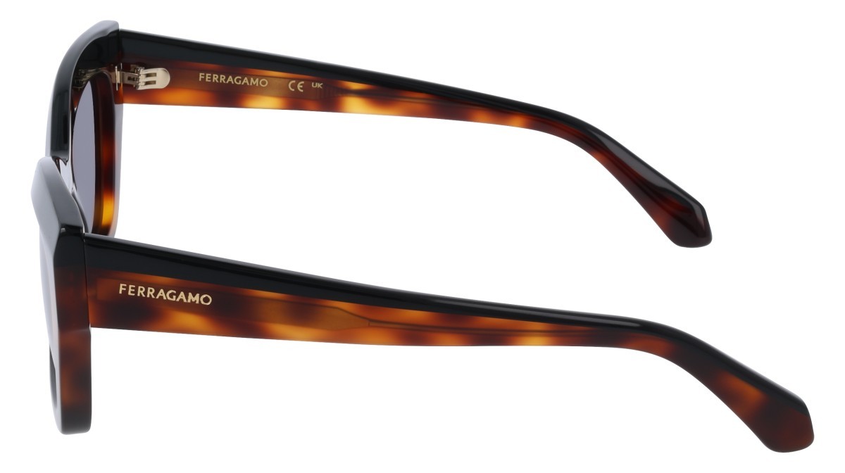 Sunglasses Salvatore Ferragamo SF2065S (006) color black/tortoise shape butterfly lenses solid grey