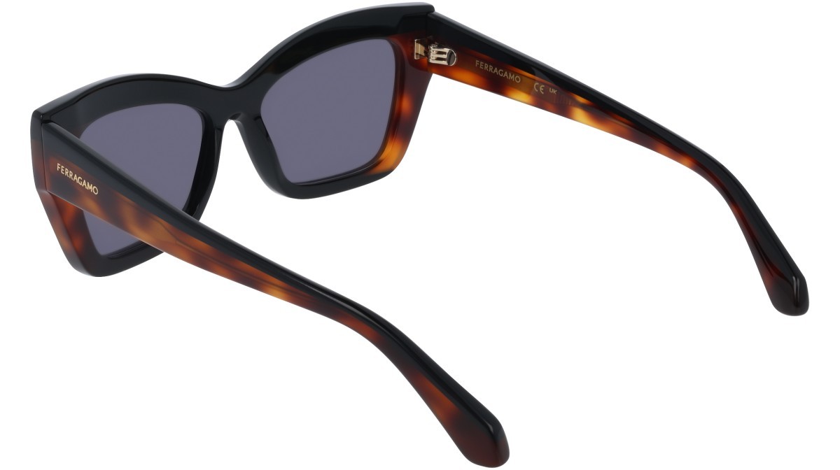Sunglasses Salvatore Ferragamo SF2065S (006) color black/tortoise shape butterfly lenses solid grey