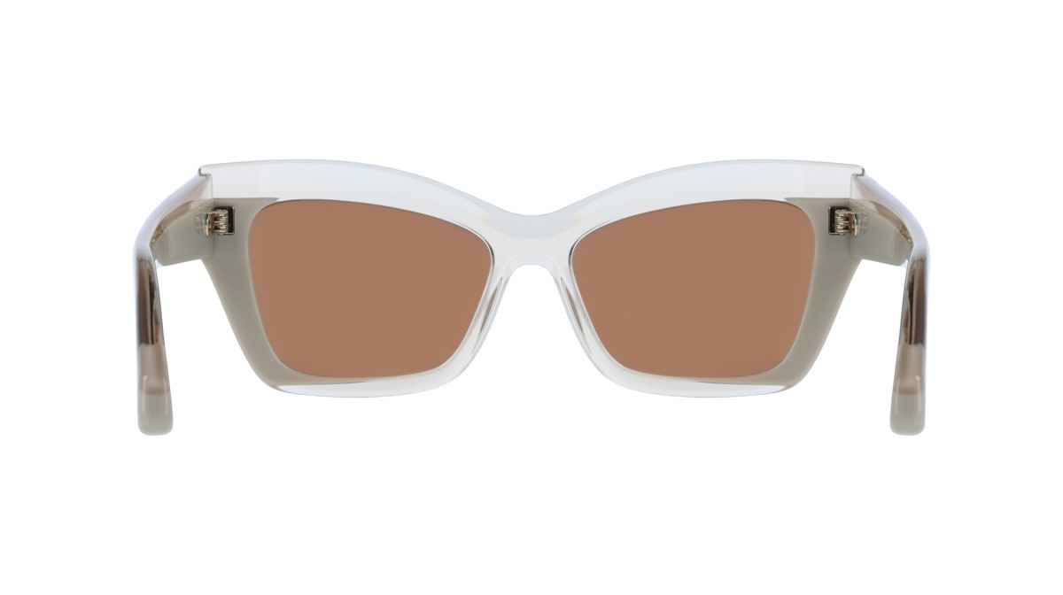 Sunglasses Salvatore Ferragamo SF2065S (260) color transparent beige/beige shape butterfly lenses solid brown