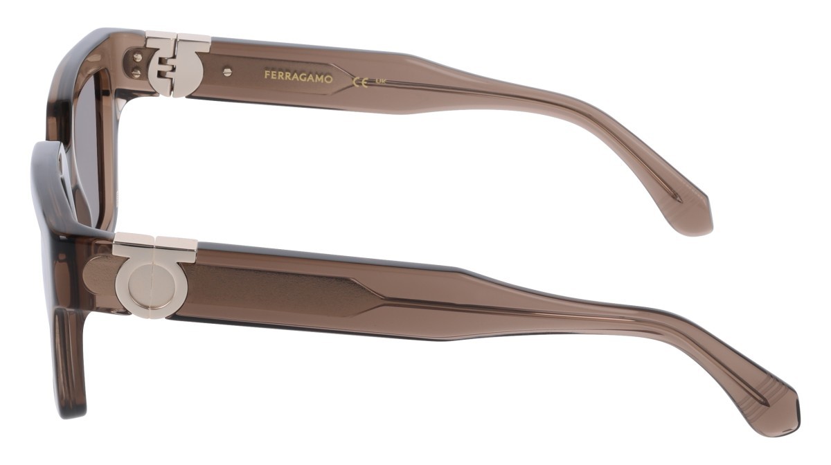 Sunglasses Salvatore Ferragamo SF2066S (232) color transparent brown shape square lenses solid brown