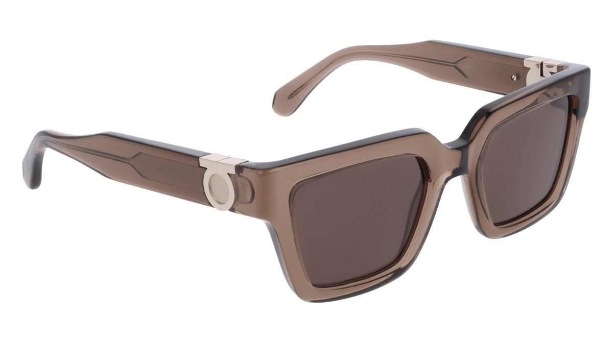 Sunglasses Salvatore Ferragamo SF2066S (232) color transparent brown shape square lenses solid brown