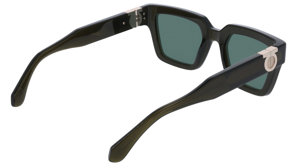 Sunglasses Salvatore Ferragamo SF2066S (302) color transparent dark green shape square lenses solid green