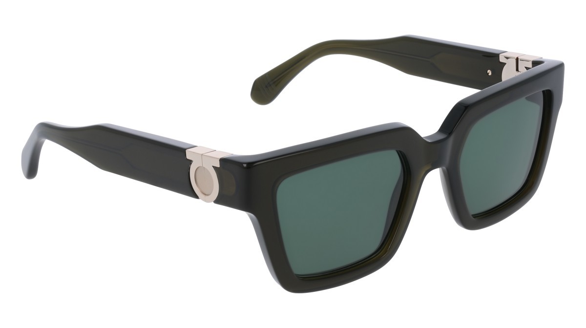 Sunglasses Salvatore Ferragamo SF2066S (302) color transparent dark green shape square lenses solid green