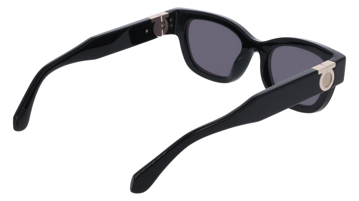 Sunglasses Salvatore Ferragamo SF2067S (001) color black shape rectangle lenses solid grey