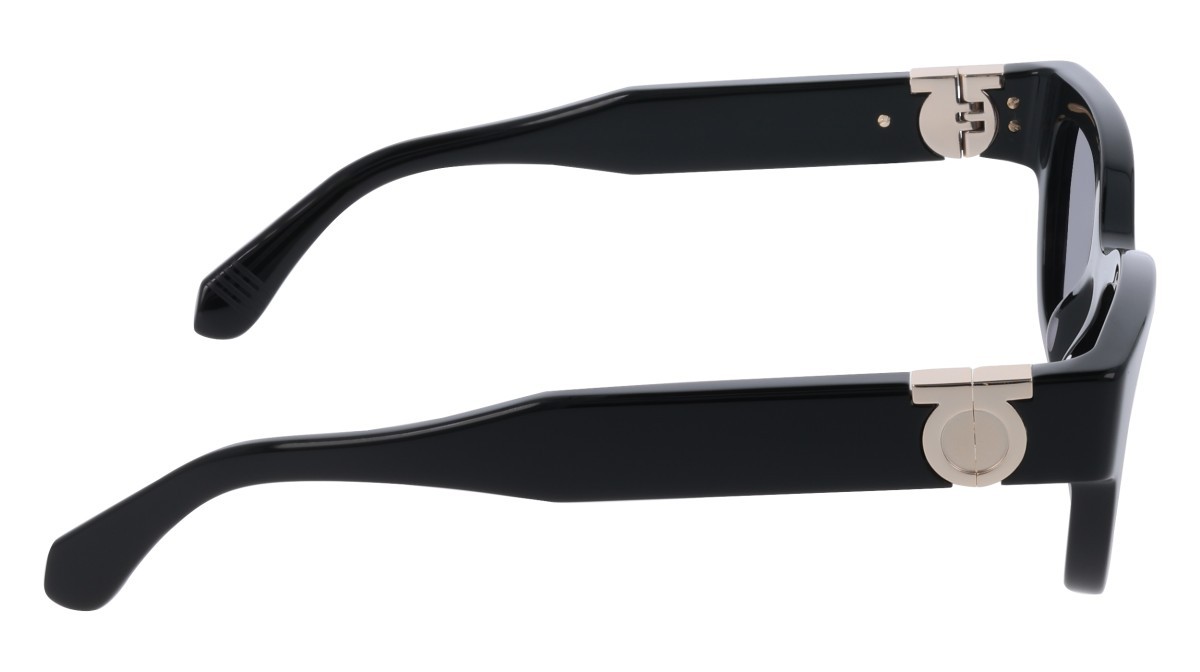 Sunglasses Salvatore Ferragamo SF2067S (001) color black shape rectangle lenses solid grey