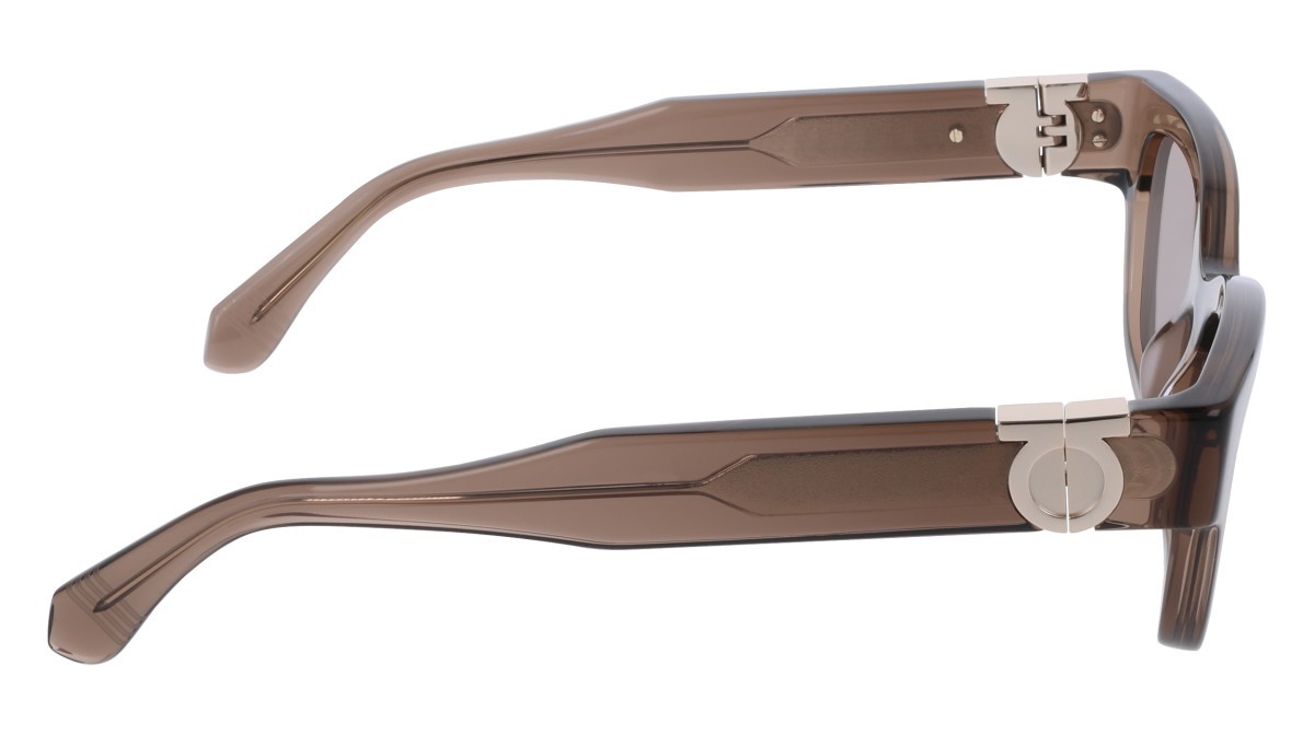 Sunglasses Salvatore Ferragamo SF2067S (232) color transparent brown shape rectangle lenses solid brown