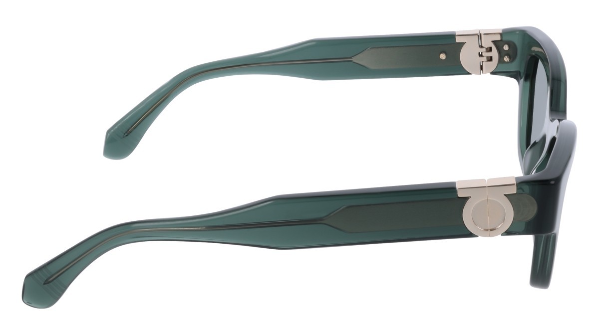 Sunglasses Salvatore Ferragamo SF2067S (317) color transparent green shape rectangle lenses solid green