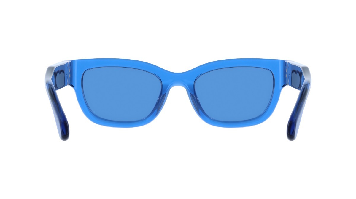 Occhiali da sole Salvatore Ferragamo SF2067S (432) colore transparent blue forma rettangolare lenti solid blue