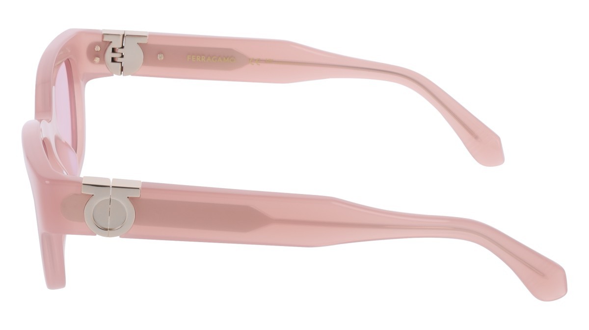 Sunglasses Salvatore Ferragamo SF2067S (662) color opaline rose shape rectangle lenses solid lilac