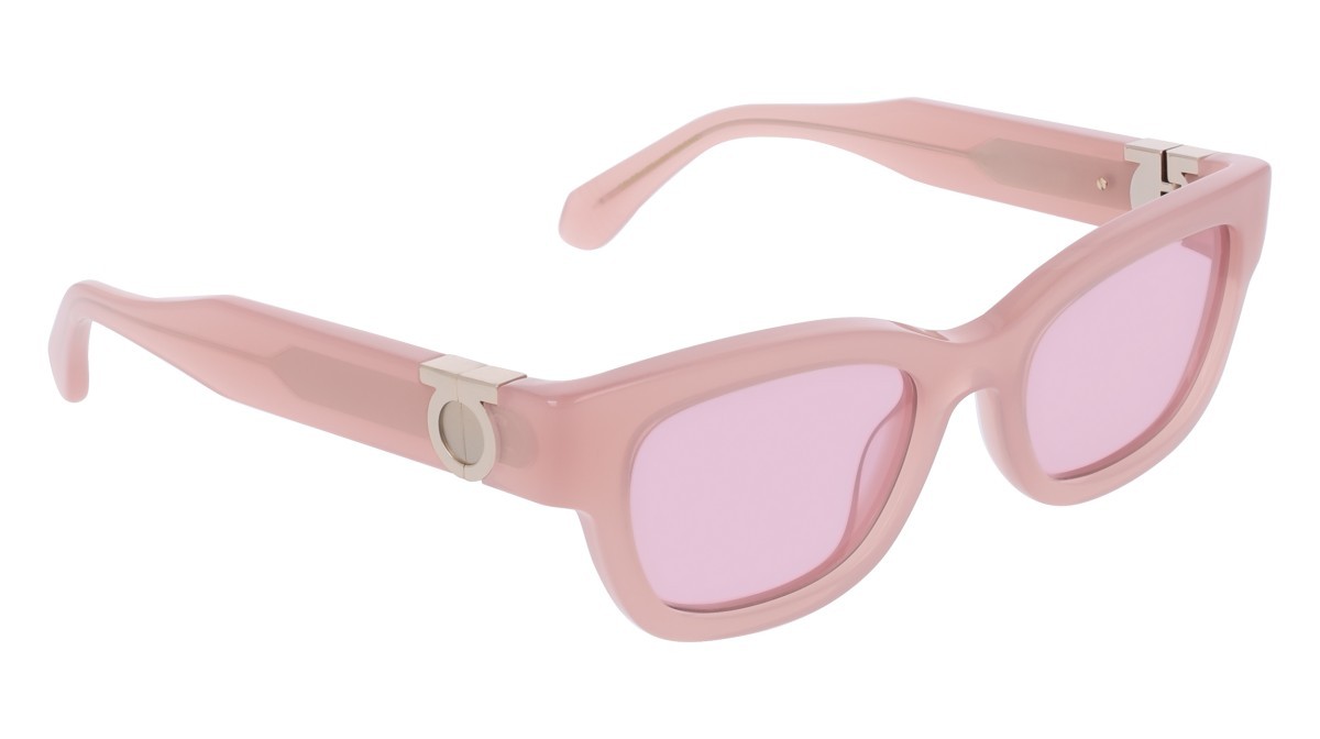 Sunglasses Salvatore Ferragamo SF2067S (662) color opaline rose shape rectangle lenses solid lilac