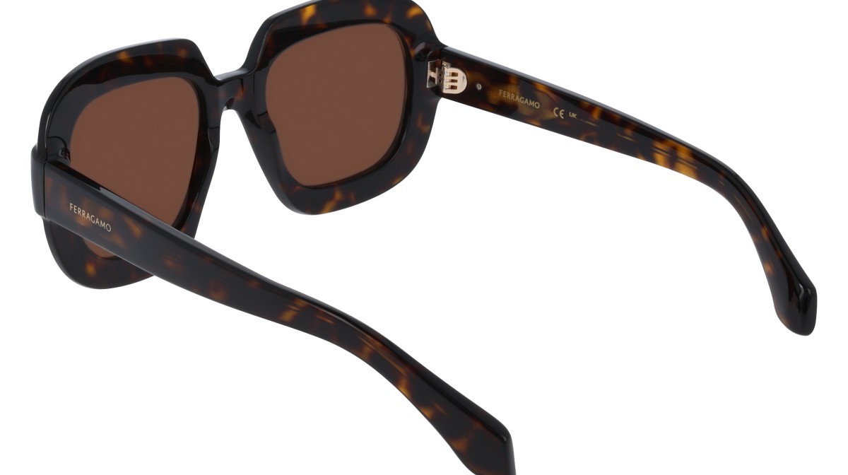 Sonnenbrillen Salvatore Ferragamo SF2068SE (242) farbe dark tortoise form schmetterling gläser solid brown