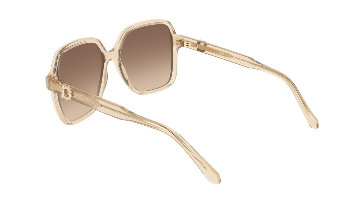 Sunglasses Salvatore Ferragamo SF2069SE (259) color transparent beige shape rectangle lenses gradient brown