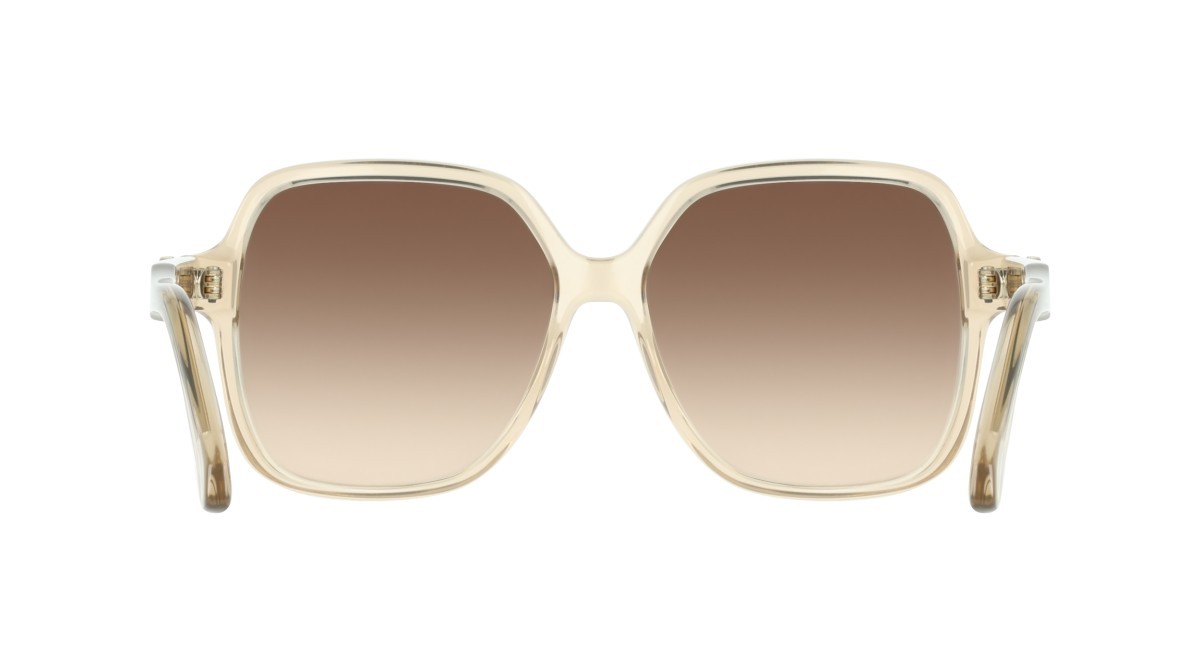 Sunglasses Salvatore Ferragamo SF2069SE (259) color transparent beige shape rectangle lenses gradient brown