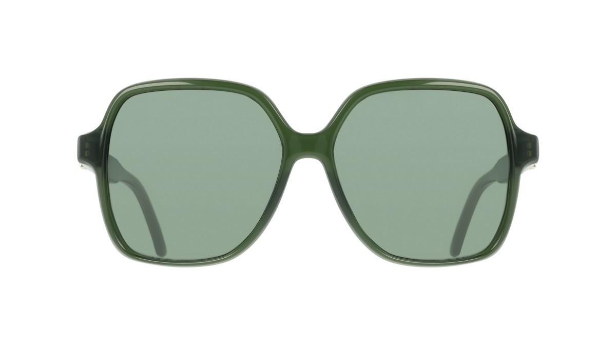Sunglasses Salvatore Ferragamo SF2069SE (317) color transparent green shape rectangle lenses solid green