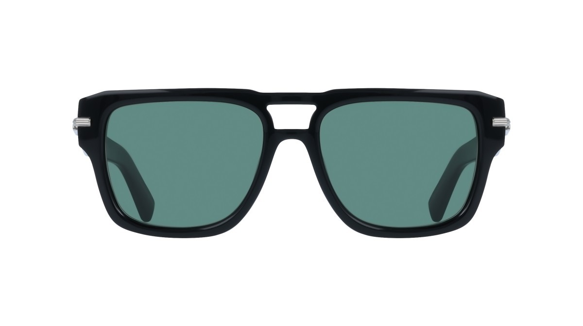 Sunglasses Salvatore Ferragamo SF2070S (001) color black shape rectangle lenses solid green