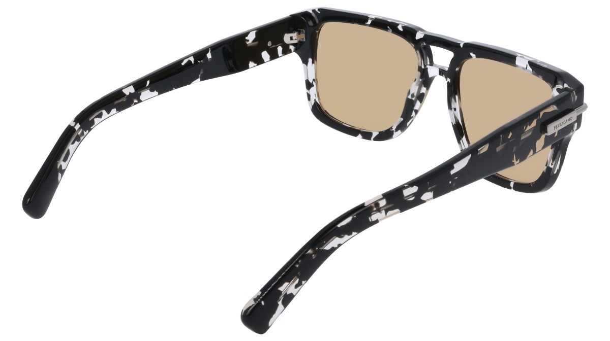 Sunglasses Salvatore Ferragamo SF2070S (010) color black tortoise shape rectangle lenses solid brown