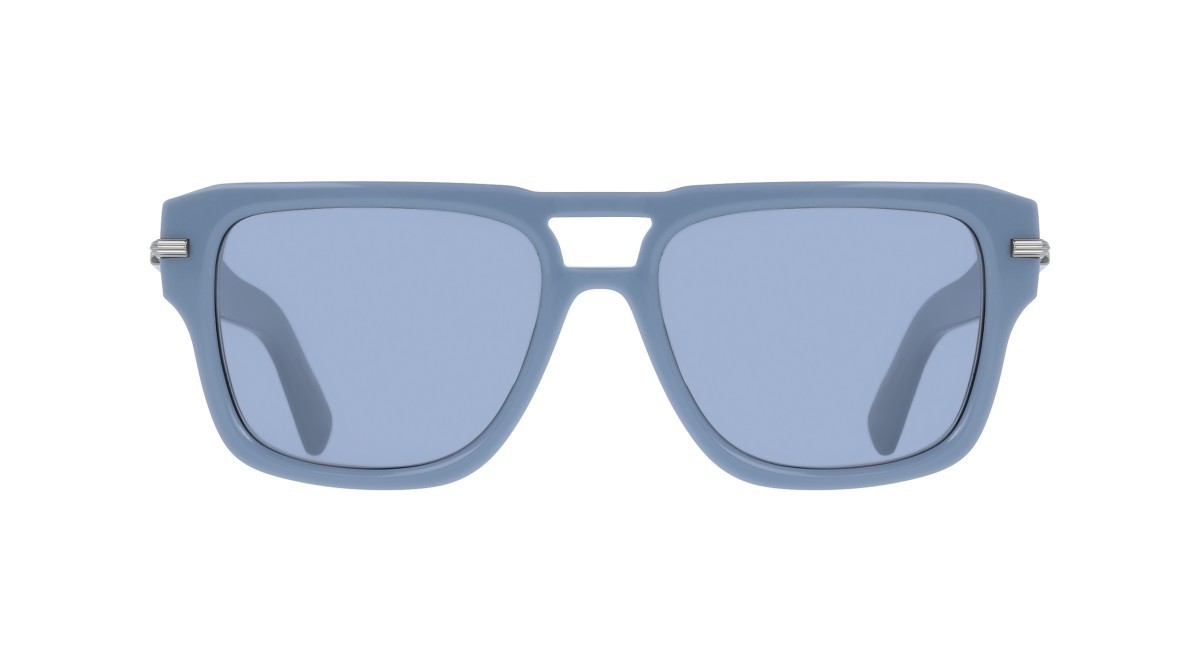 Sunglasses Salvatore Ferragamo SF2070S (452) color azure shape rectangle lenses solid grey