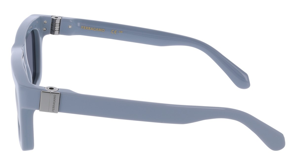 Sunglasses Salvatore Ferragamo SF2071S (452) color azure shape square lenses solid grey