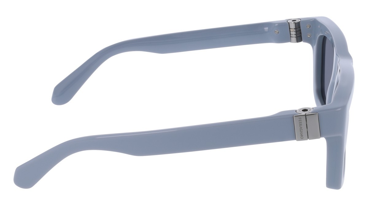 Sunglasses Salvatore Ferragamo SF2071S (452) color azure shape square lenses solid grey