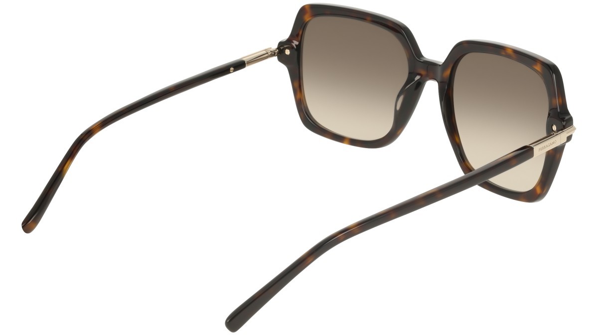 Sunglasses Salvatore Ferragamo SF2076S (242) color dark tortoise shape rectangle lenses brown gradient
