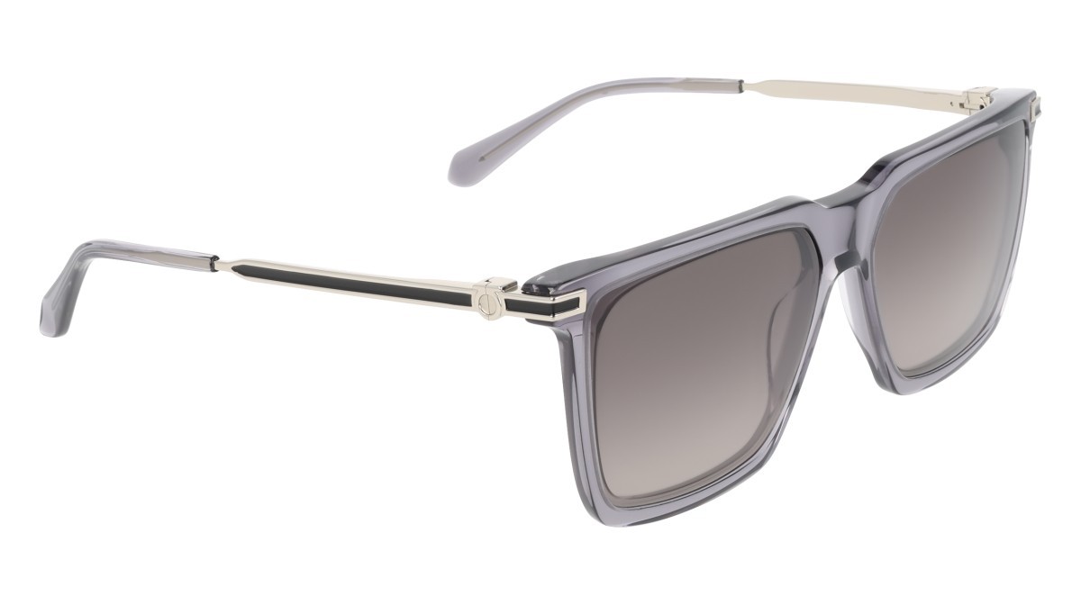 Occhiali da sole Salvatore Ferragamo SF2077SLBI (020) colore transparent grey forma quadrato lenti gradient light grey grey