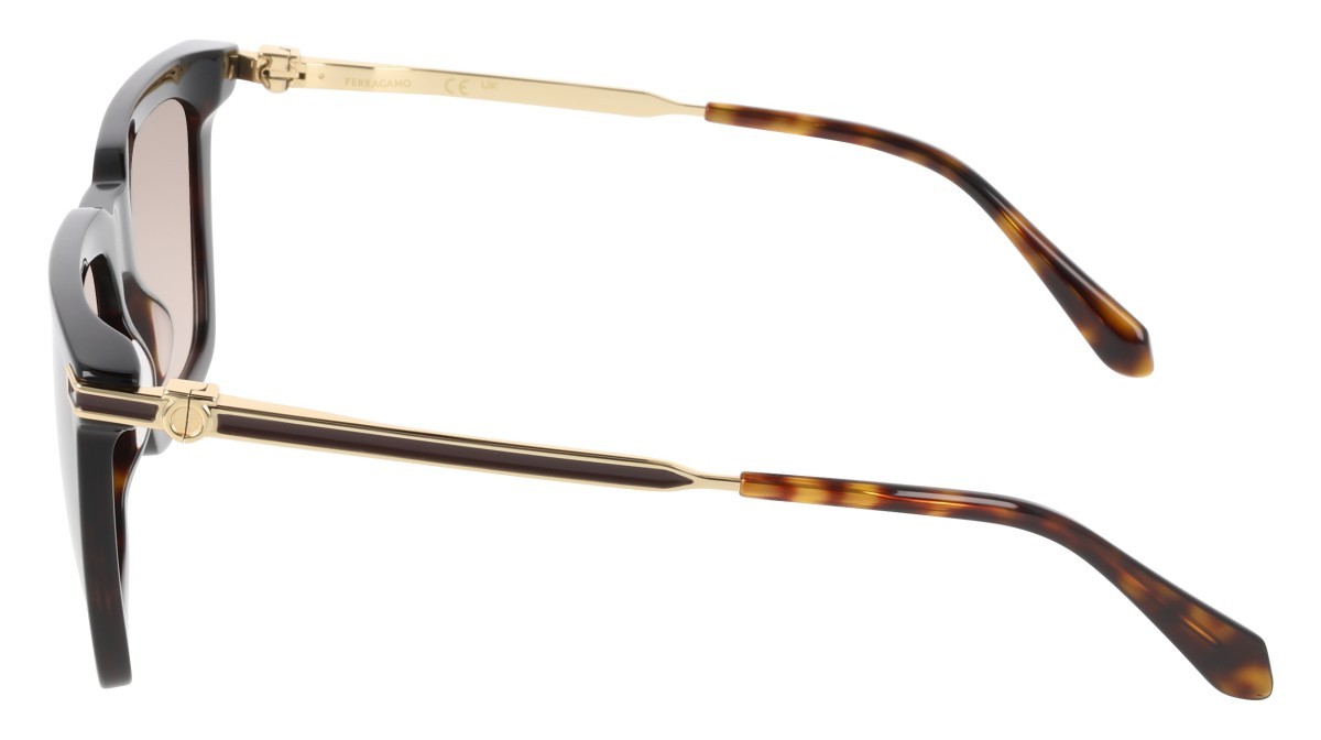 Sunglasses Salvatore Ferragamo SF2077SLBI (242) color dark tortoise shape square lenses gradient brown