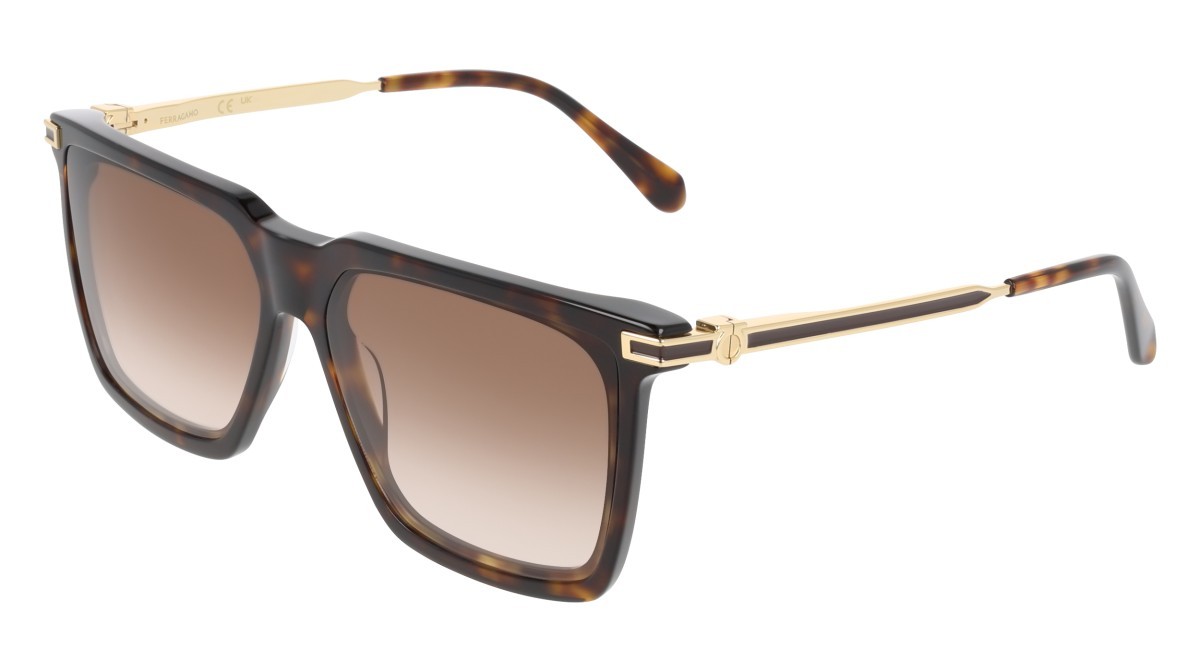 Sunglasses Salvatore Ferragamo SF2077SLBI (242) color dark tortoise shape square lenses gradient brown