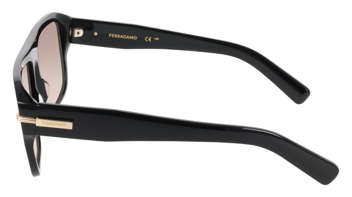 Sunglasses Salvatore Ferragamo SF2078SLBI (003) color black/gradient brown shape square lenses gradient brown brownish