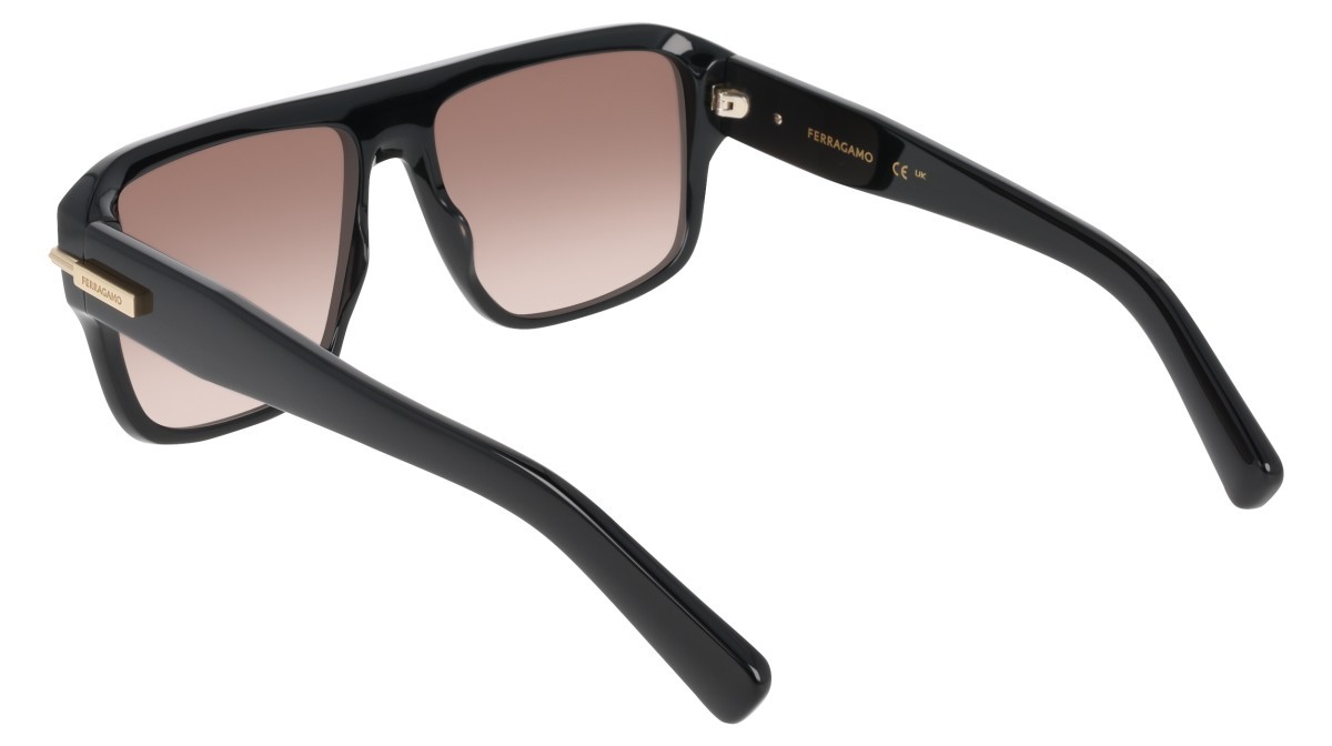 Sunglasses Salvatore Ferragamo SF2078SLBI (003) color black/gradient brown shape square lenses gradient brown brownish