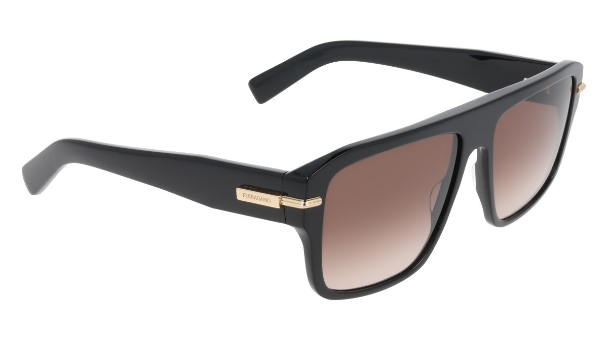Sunglasses Salvatore Ferragamo SF2078SLBI (003) color black/gradient brown shape square lenses gradient brown brownish