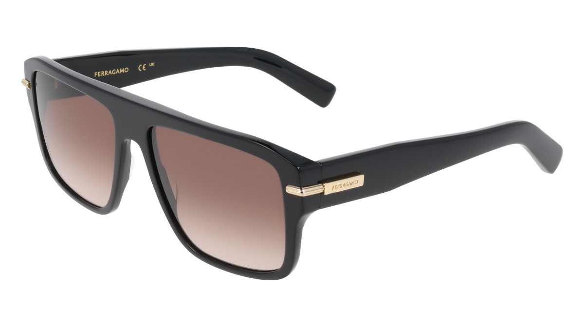 Sunglasses Salvatore Ferragamo SF2078SLBI (003) color black/gradient brown shape square lenses gradient brown brownish