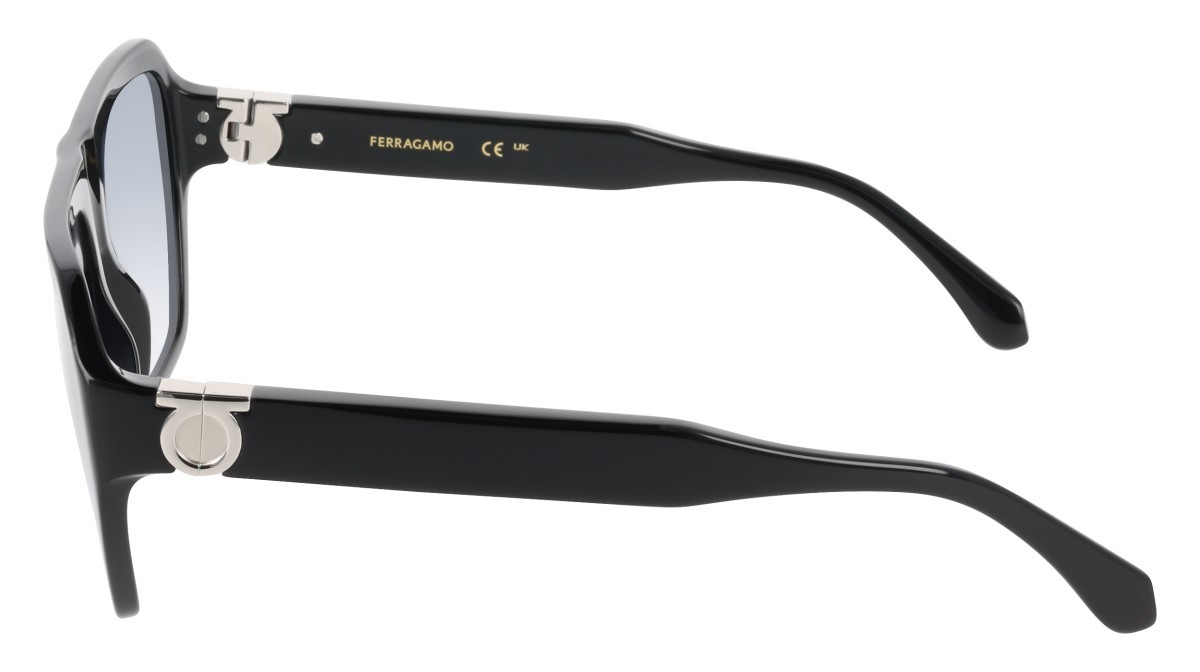 Sunglasses Salvatore Ferragamo SF2080SLBI (001) color black/gradient blue shape square lenses gradient blue