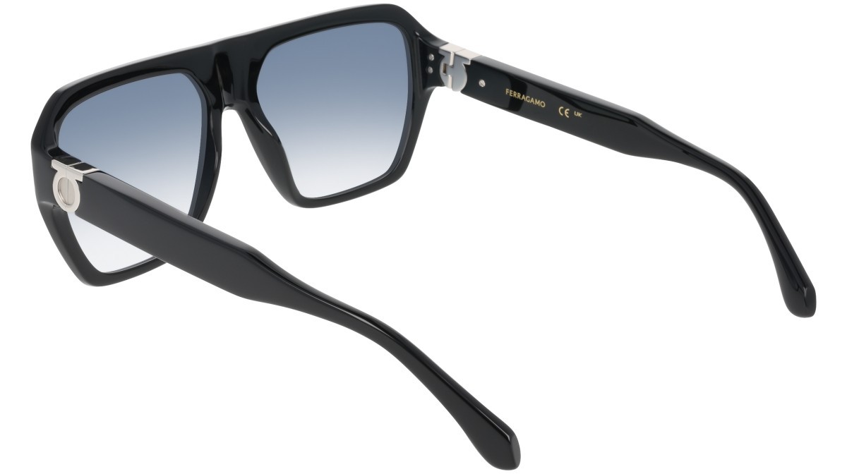Sunglasses Salvatore Ferragamo SF2080SLBI (001) color black/gradient blue shape square lenses gradient blue