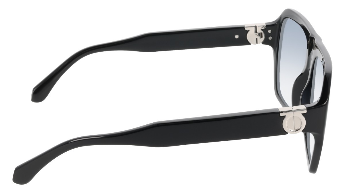 Sunglasses Salvatore Ferragamo SF2080SLBI (001) color black/gradient blue shape square lenses gradient blue