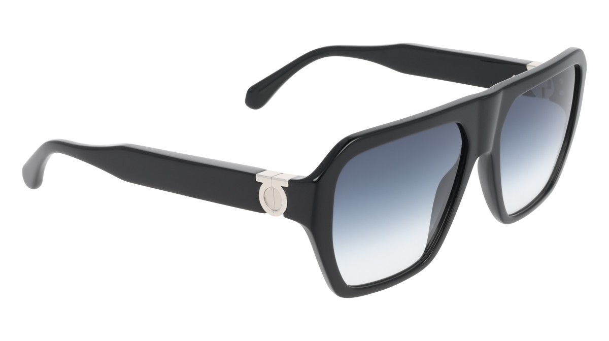 Sunglasses Salvatore Ferragamo SF2080SLBI (001) color black/gradient blue shape square lenses gradient blue