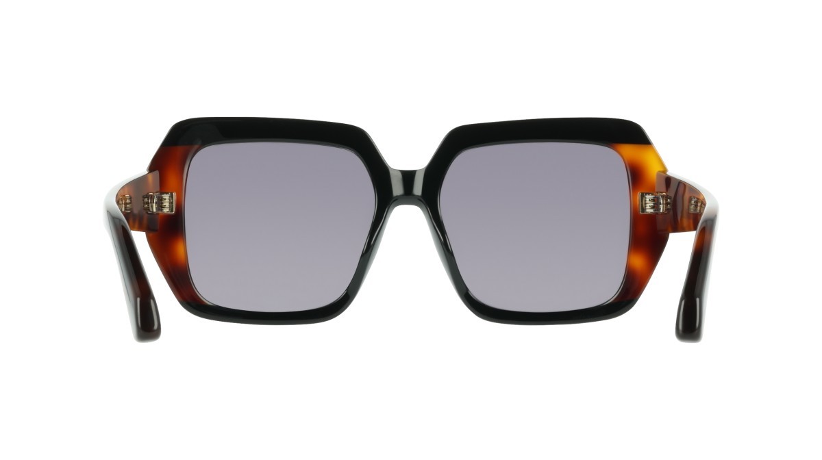 Sunglasses Salvatore Ferragamo SF2081S (006) color black/tortoise shape rectangle lenses solid grey