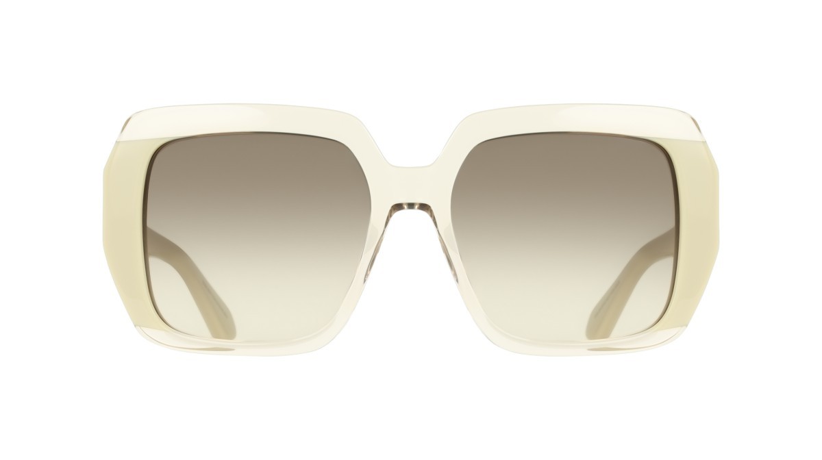 Sunglasses Salvatore Ferragamo SF2081S (260) color transparent beige/ beige shape rectangle lenses brown gradient