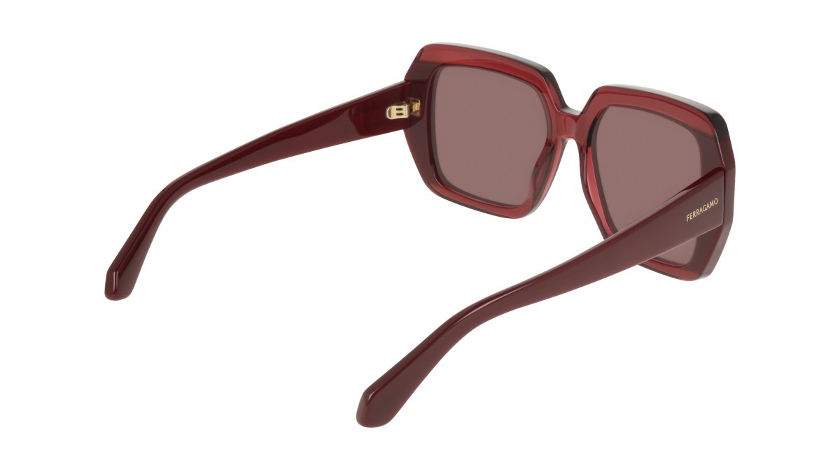Sunglasses Salvatore Ferragamo SF2081S (654) color opaline red/burgundy shape rectangle lenses solid dark wine