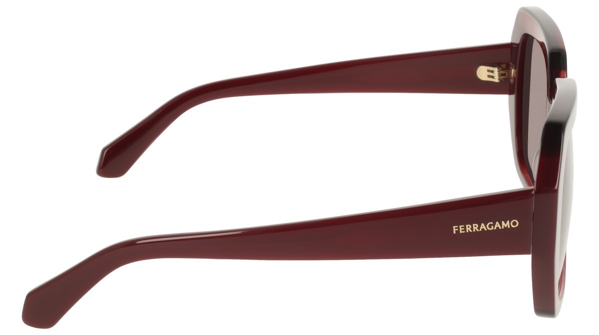 Sunglasses Salvatore Ferragamo SF2081S (654) color opaline red/burgundy shape rectangle lenses solid dark wine