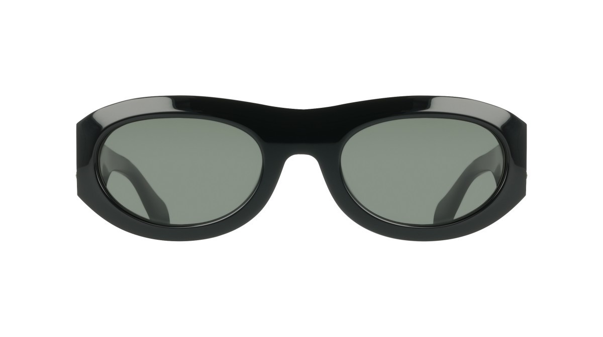 Sunglasses Salvatore Ferragamo SF2082SE (001) color black shape oval lenses solid grey