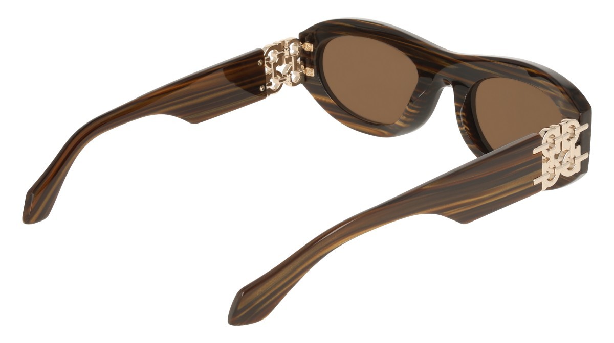 Occhiali da sole Salvatore Ferragamo SF2082SE (223) colore tiger eye forma ovale lenti solid brown