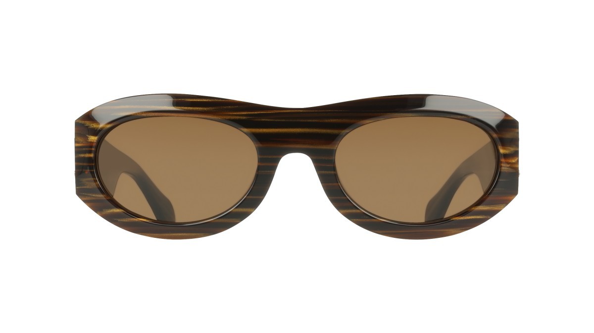 Occhiali da sole Salvatore Ferragamo SF2082SE (223) colore tiger eye forma ovale lenti solid brown