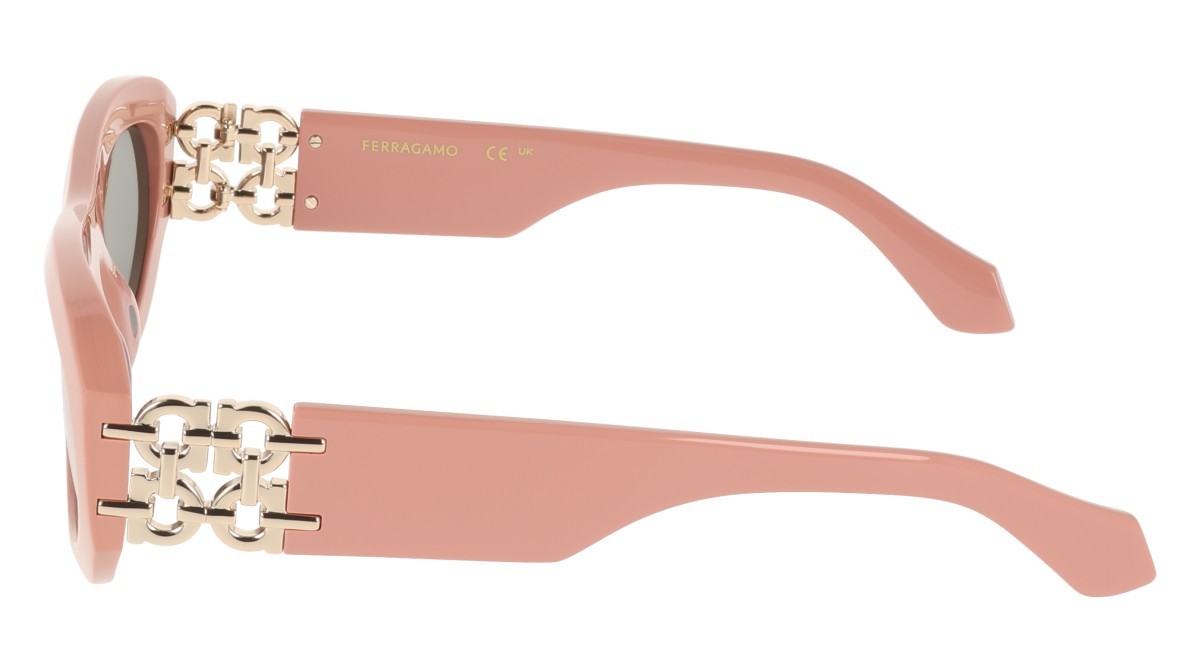 Sunglasses Salvatore Ferragamo SF2082SE (667) color rose shape oval lenses solid grey