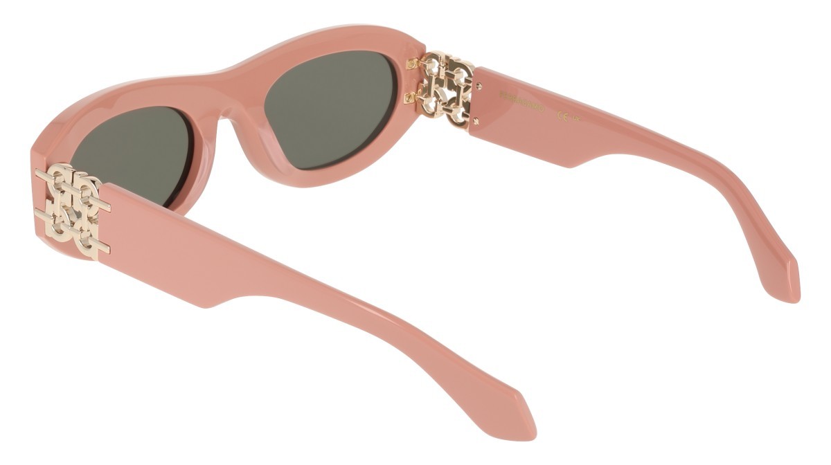Sunglasses Salvatore Ferragamo SF2082SE (667) color rose shape oval lenses solid grey