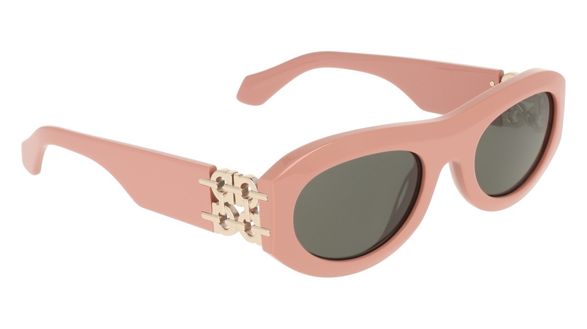 Sunglasses Salvatore Ferragamo SF2082SE (667) color rose shape oval lenses solid grey